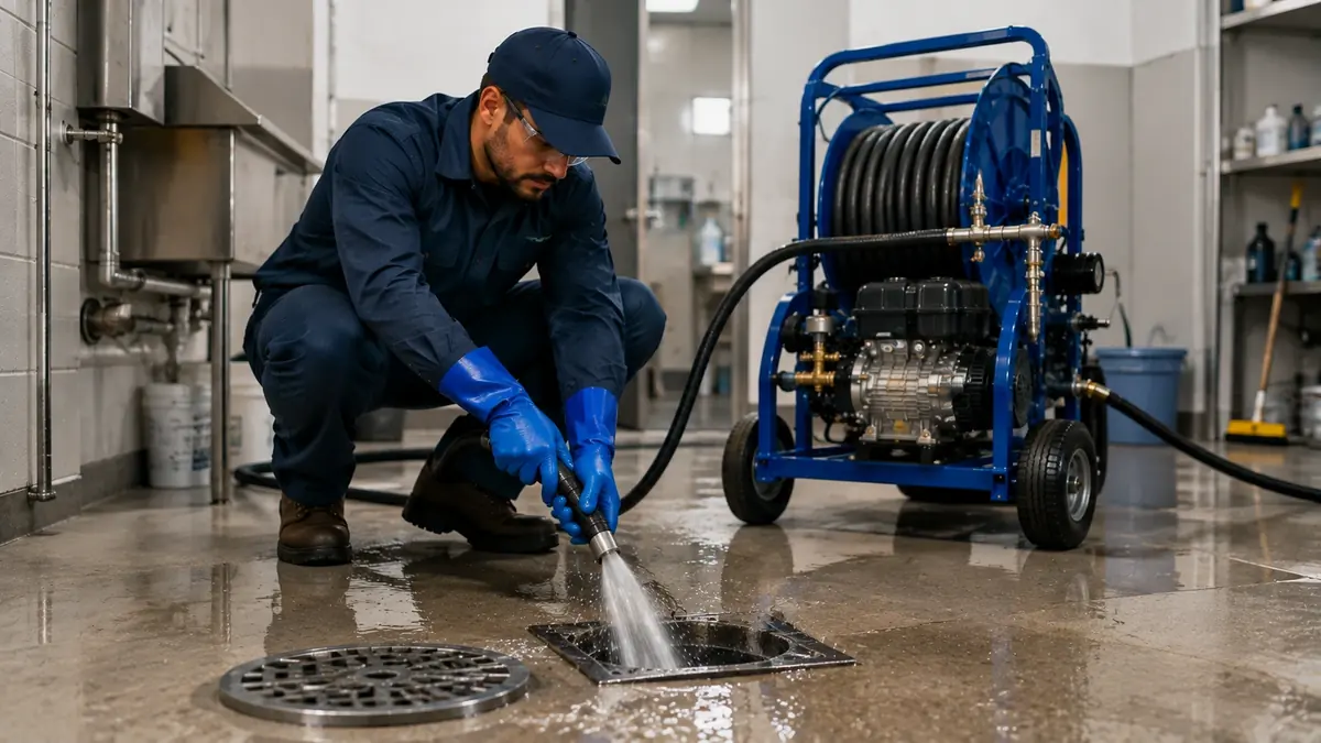 Floor Drain Hydro Jet Cleaning in Kerman