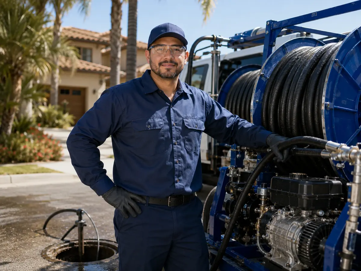 Hydro jet sewer cleaning in Kerman