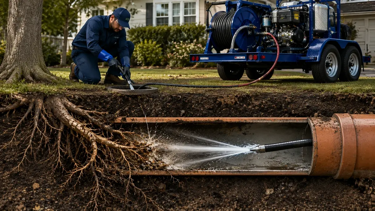 Tree Root Removal with Hydro Jetting in Kerman